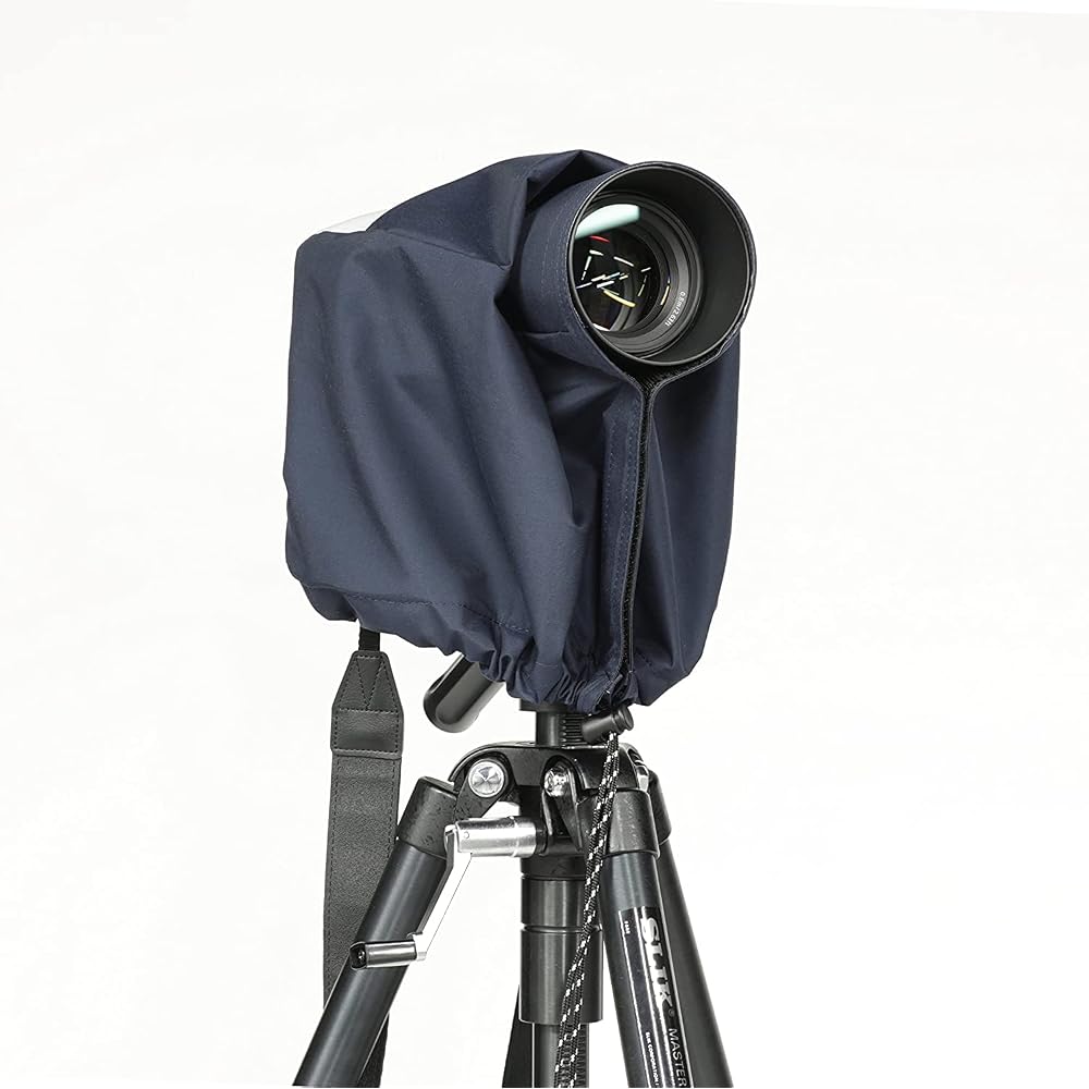 Kenko Camera Rain Cover HT, Medium Size, Water-Repellent and Breathable Material, for Standard Lenses, Navy, KRG-RC01MNV