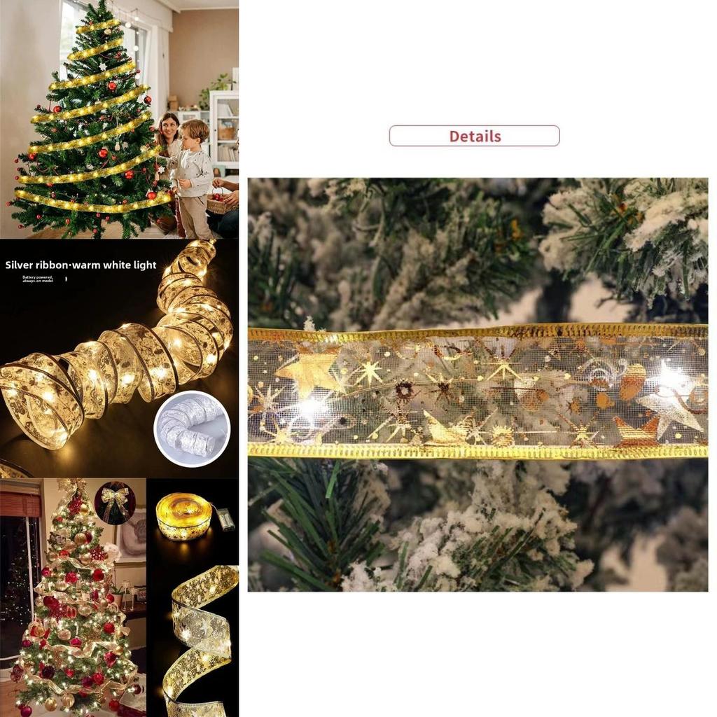 Christmas Led Ribbon Lights With Battery Box For Tree Decor And Festive Scene Lighting