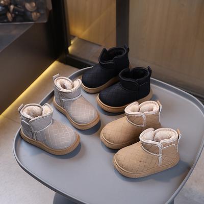 Kinder-Baumwollstiefel 2025 Winter Neue Jungen-Modestiefel Fleece-verstärkt Mädchen-Modeschuhe Kurze Stiefel Warme Schneestiefel