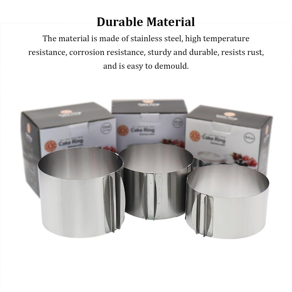 Telescopic Mousse Ring Baking Cake 6-12 Inch Adjustable Mould Tools Stainless Steel Round Bakeware Self-Assembly Pastry