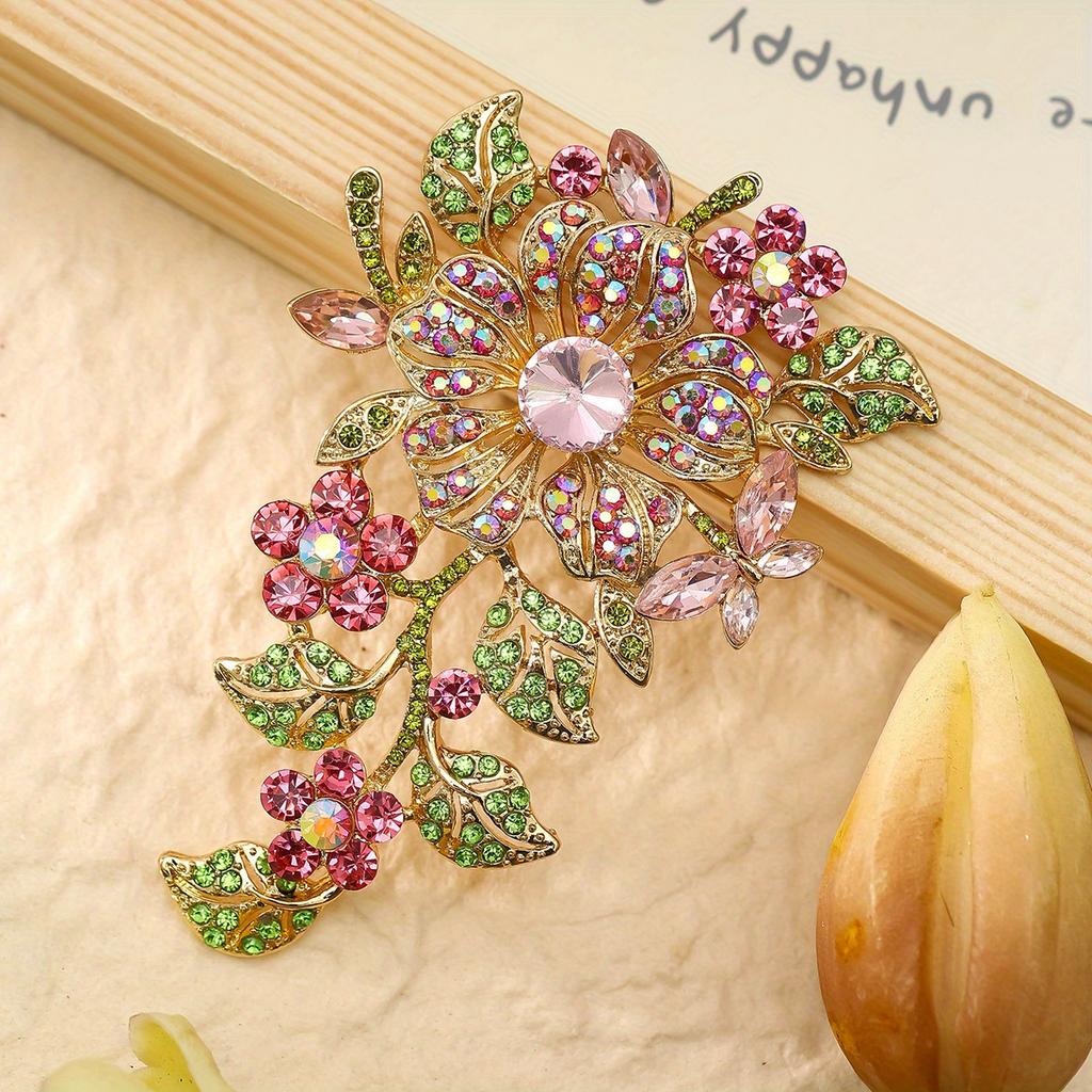 Luxury Full Crystal Exaggerated Broocch Badges For Women Men Elegant Rhinestone Waterdrop Pin  Lady Clothing Coat Corsages