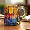 3D Coffee Mug Colorful Guitar Art Cup Novelty Painted Guitar Coffee Cup  Office