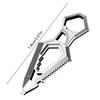 Lightweight 9-in-1 Stainless Steel Keychain Features Protractor Ruler for Easy Outdoor Access