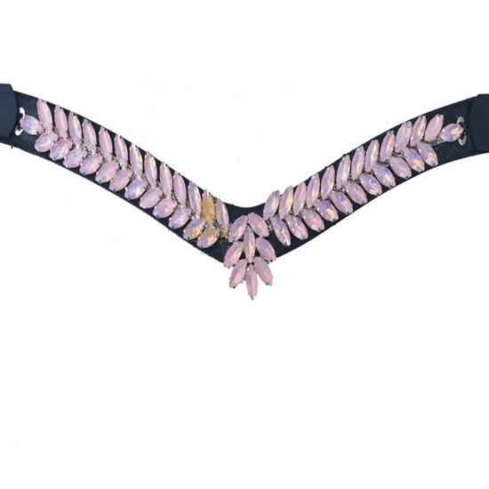 Stylish & Stunning Pink Horse Bridle Snap browband Made from Durable Leather.