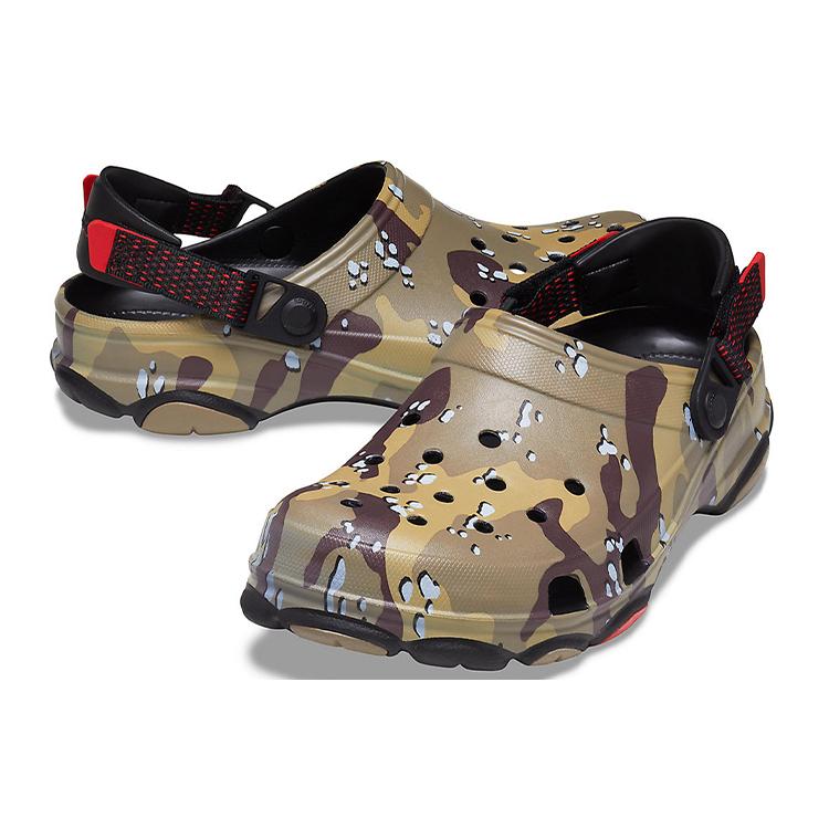Crocs Classic Clog Desert Camouflage Beach Unisex Black Brown Sandals 207305-088