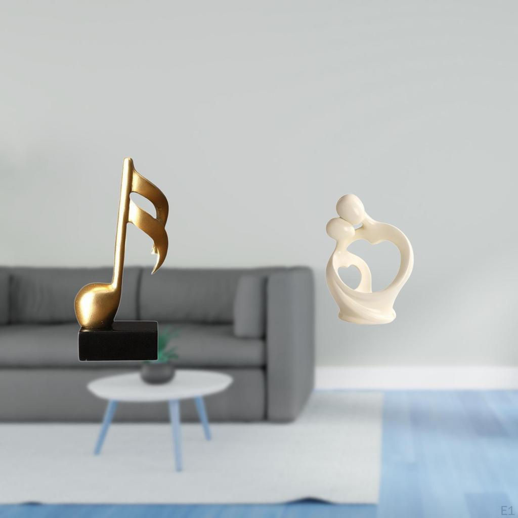Creative Resin Music Note And Abstract Lover Figurine Sculpture Artistic Tabletop Ornament