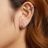 Silver dragon ear cuff with red eyes earring 925 silver