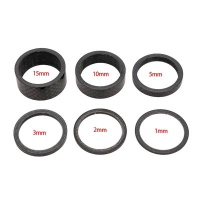 ZTTO 6PCS Bicycle Carbon Fiber Spacer 1/2/3/5/10/15mm Mountain MTB Headset Washer 28.6mm Fork Tube Spacer Bike Accessories 1 Set