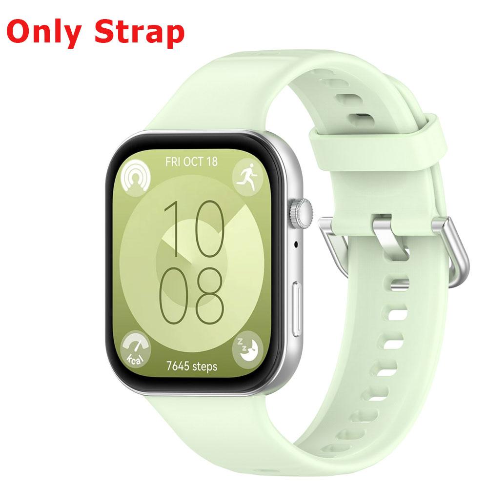 Silicone Watch Strap + Protective Case For Huawei Watch Fit 3 Watchband Bracelet Band Correa Screen Protector Cover Shell