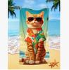 Thickened Extra-Large Beach Towel Pink Cat Pattern Suitable for And Swimming Enthusiasts An Extra-Large Soft Beach Towel