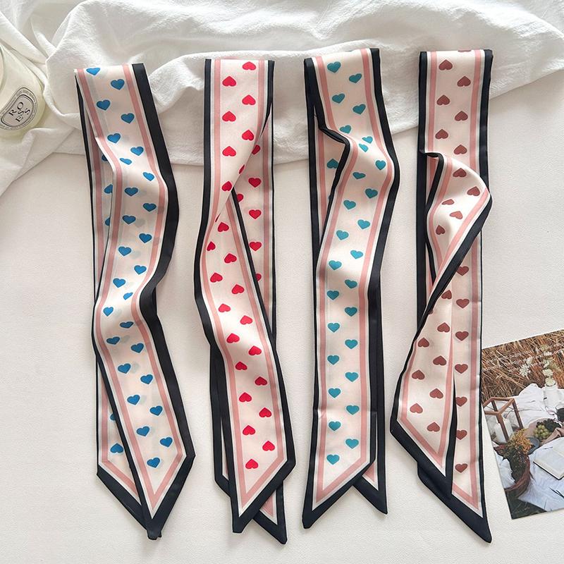 2025 Korean Twill Decorative Ribbon Small Scarf for Women Binding Bag Handle Ribbon Hair Band Small Scarf Headband Lady Tie
