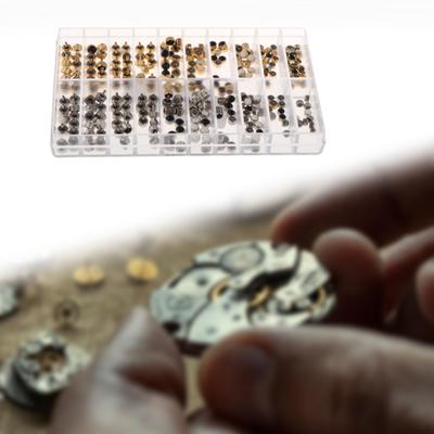 240x Watch Crown Assorted Portable Accessories for Repairers Gold Argent Metal and Epoxy