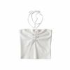 European And American Style Drawstring Neck Vest, Fashionable New Short Style Slim Fit Camisole Top For Women