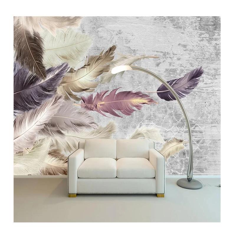 

3d Обои Фреска Цементная Текстура Перо ТВ Фон Стена Гостиная Спальня Декоративные Обои 200 cm(W) x 140 cm(H)