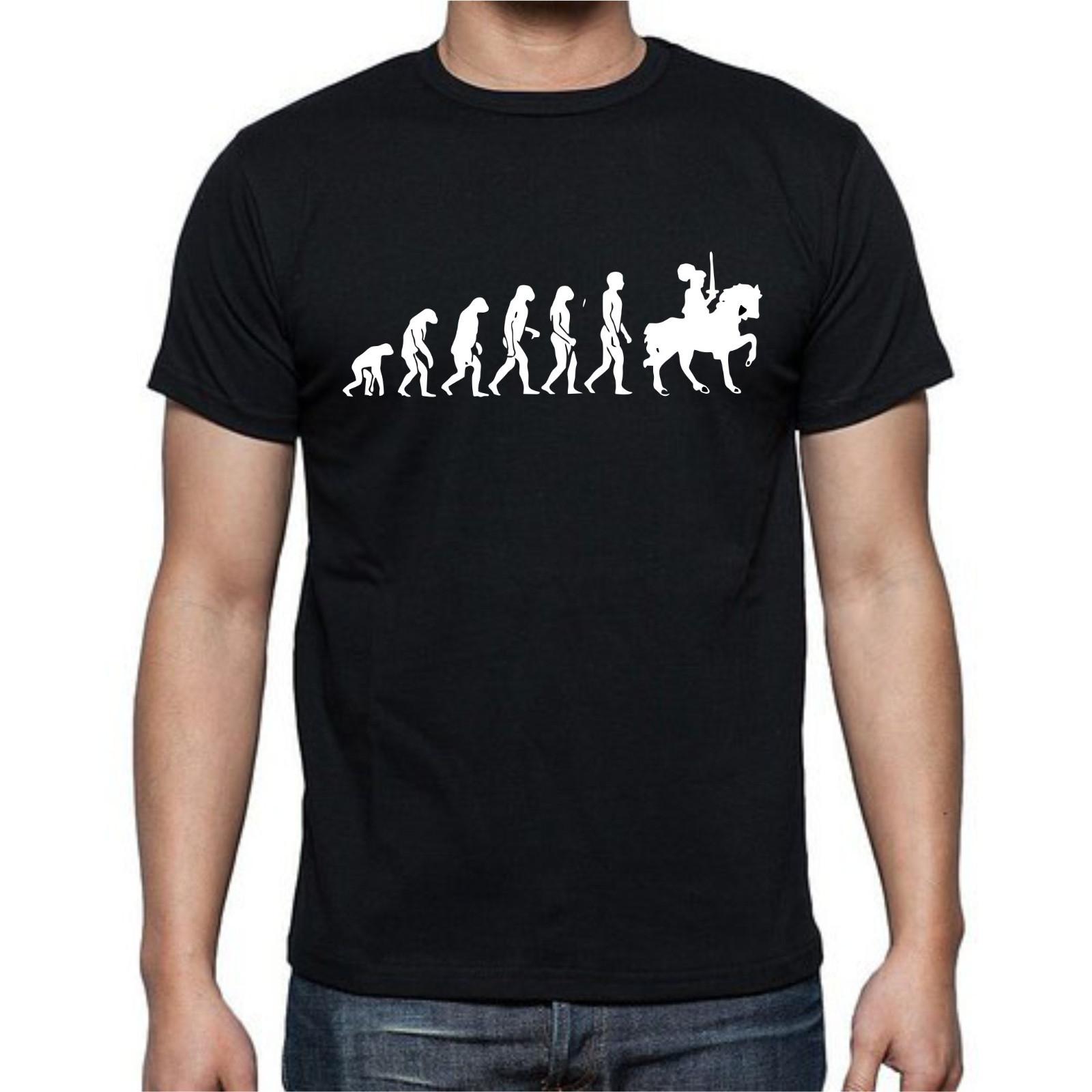 Evolution of Knight Sword Horse Royalty T-Shirt Mens Womens Tees Top Tee 2XL
