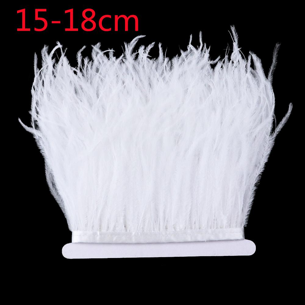Feather 6-18CM Natural White Black Ostrich Feathers Trim for Wedding Dress Clothing Accessories Party Decoration Plume Fringe