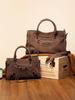 Borsa Tote Retro in Pelle da Motociclista di Grande Capacità per Donna - Borsa a Mano da Pendolare con Cerniera