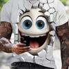 Brand new Hip-hop Smiley Face 3D Printed Men's Daily T-shirt - Crew Neck Street Innovative Loose T-shirt