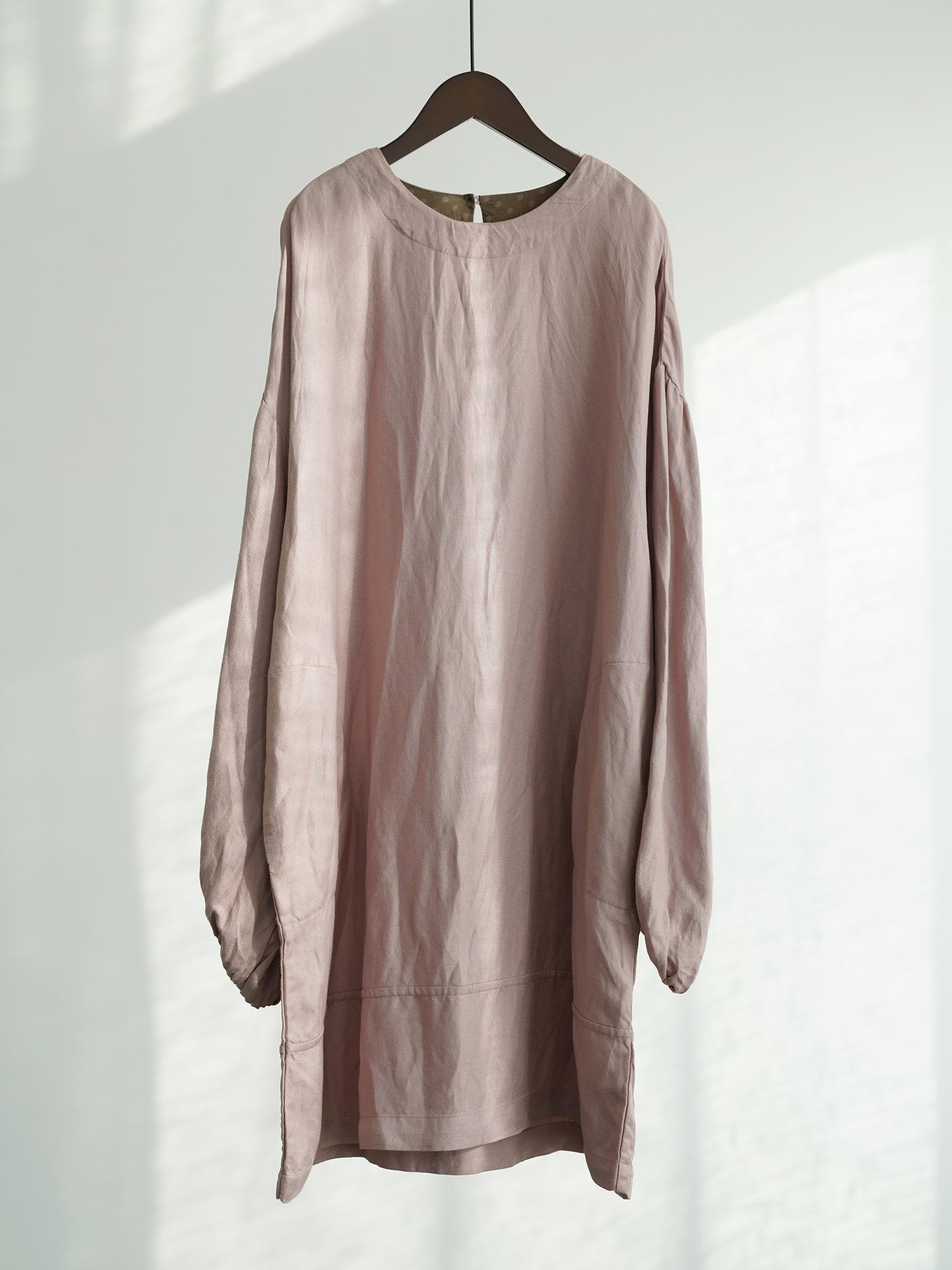 

Johnature Women Vintage T-Shirts Puff Sleeve Solid Color Spring Loose Soft Casual Female Long T-Shirt One Size розовый