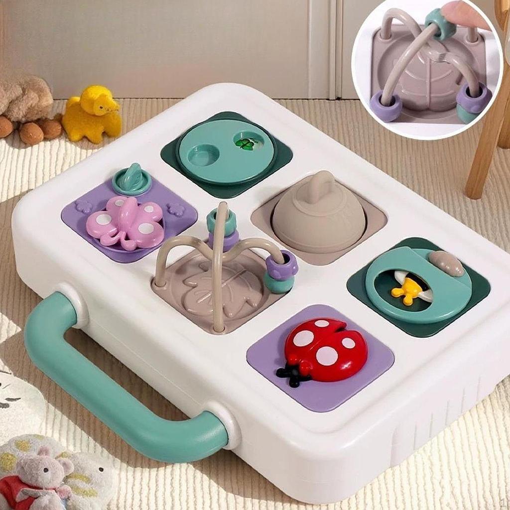 Montessori hračka Busy Board, Vzdělávací multifunkční puzzle hra s životními dovednostmi, Senzorická aktivita