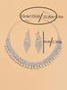 3PCS Fashion Zircon Set Tassel Water Diamond Earrings Necklace Party Fashion Accessories