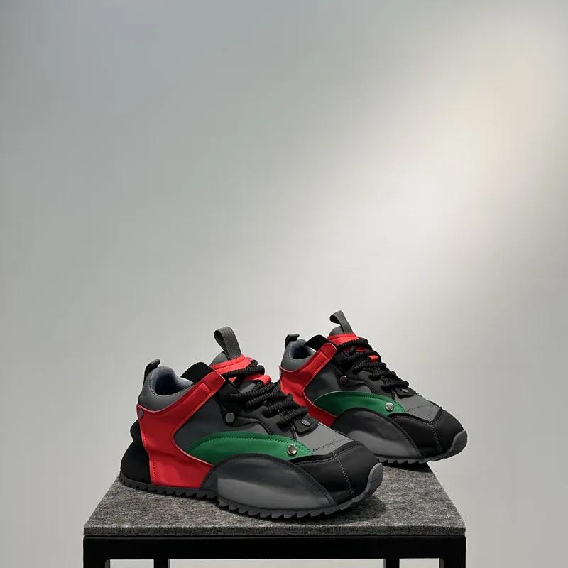 Fashion Color Block Designer Chunky Sneaker Men Cover Bottom Board Shoe Fashion Casual Leather Breathable Increased Platform Shoes
