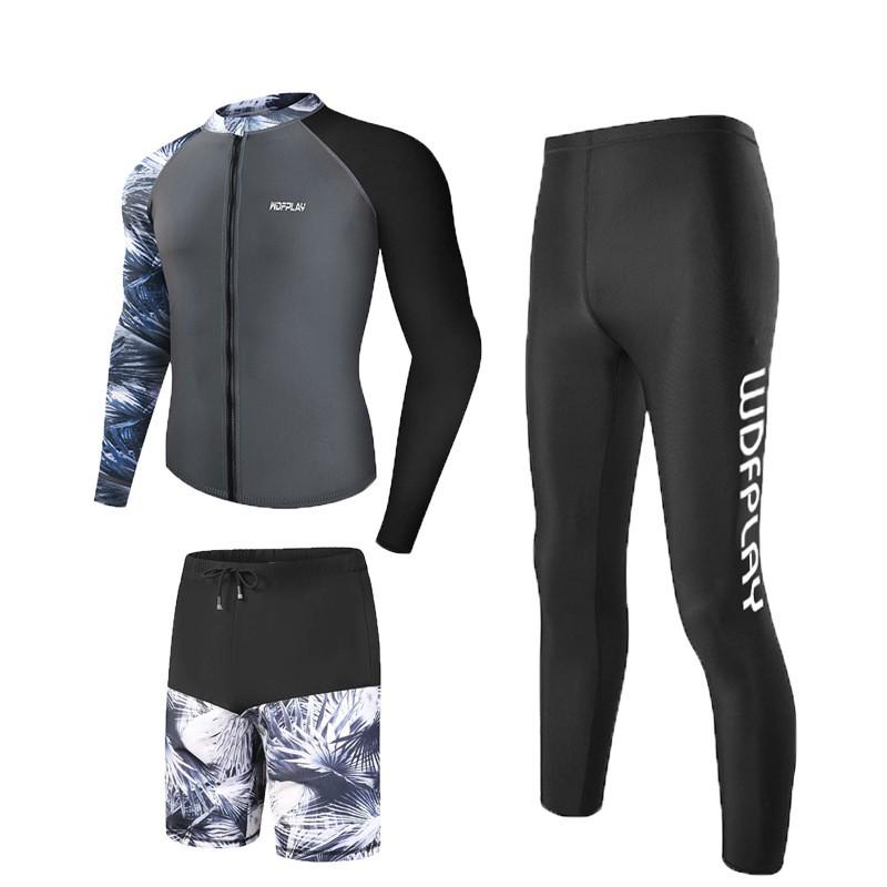 Mens UV Protection Rash Guard Set Quick Dry Swimwear Snorkeling Surfing Jellyfish Defense