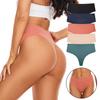 Ladies Spring and Summer Ice Silk Without Trace Pure Cotton Crotch One Piece Waist Thong Underwear