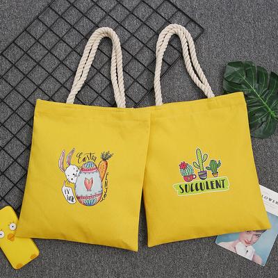Canvas Bag Fixed Pattern Tote Bag Canvas Hemp Rope Cloth Bag Graffiti Student Tutoring Canvas Bag