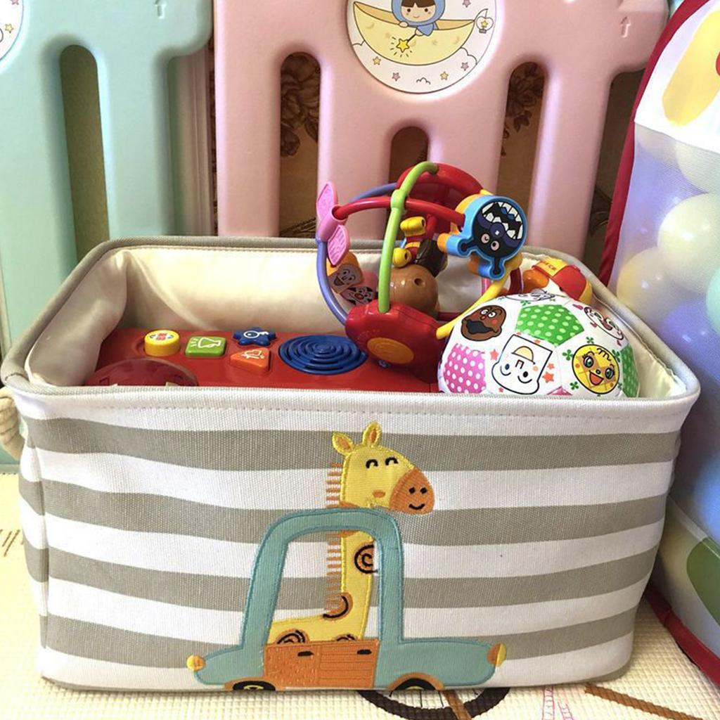 Canvas Clothes Basket Lions Giraffe Laundry Hamper with Handles Waterproof Storage Organizer Perfect for Kids Boys Girls