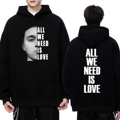 Singer Canserbero All We Need Is Love Song Double Sided Print Hoodie Men Women Hip Hop Punk Streetwear Unisex Fleece Sweatshirt