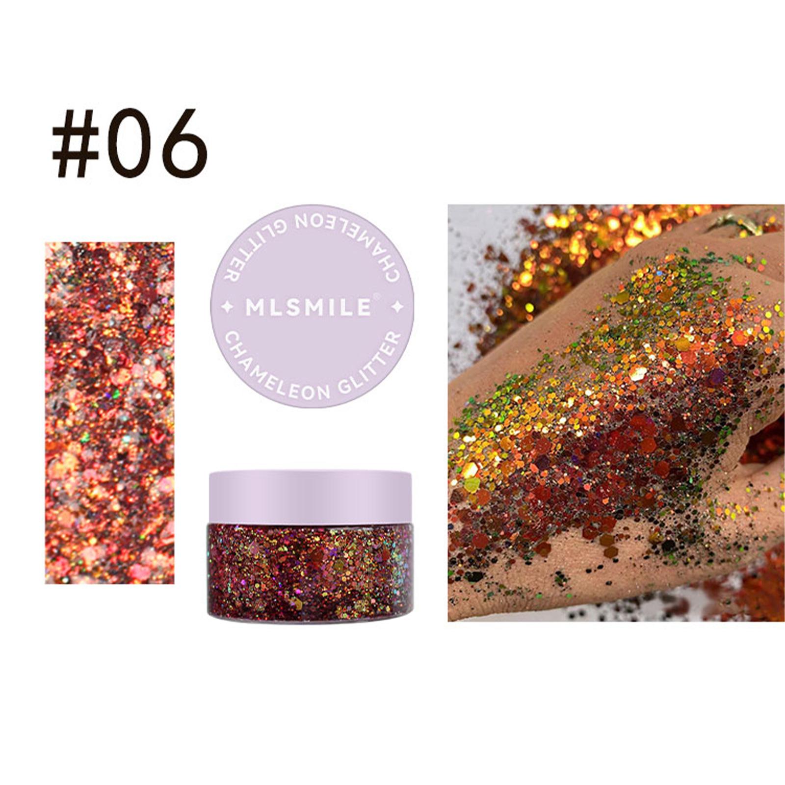 

MLSMILE Гель-хамелеон с блестками для всего тела, лица и тела, волшебные тени для век с блестками, макияж для Хэллоуина 06