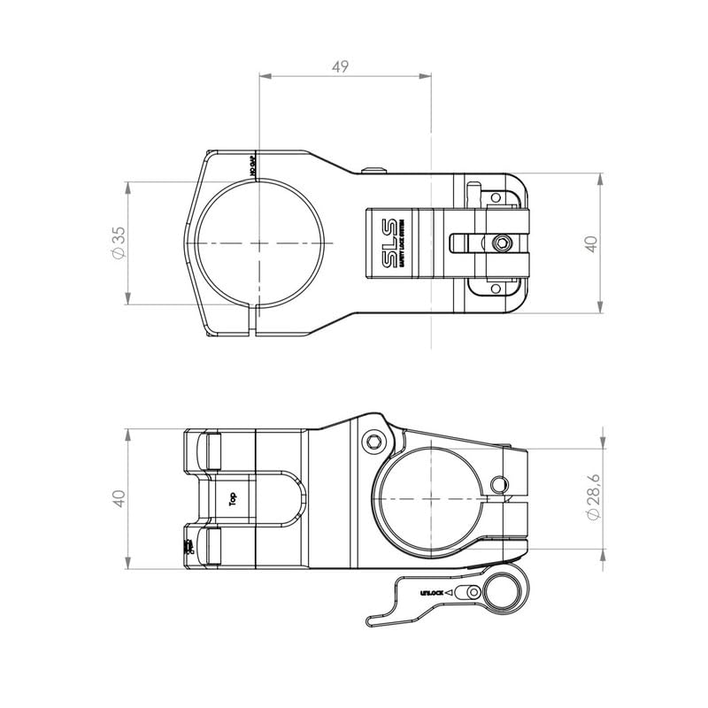 ROCKER PARTS RocHead Bend 35mm Clamp Stem 50mm,