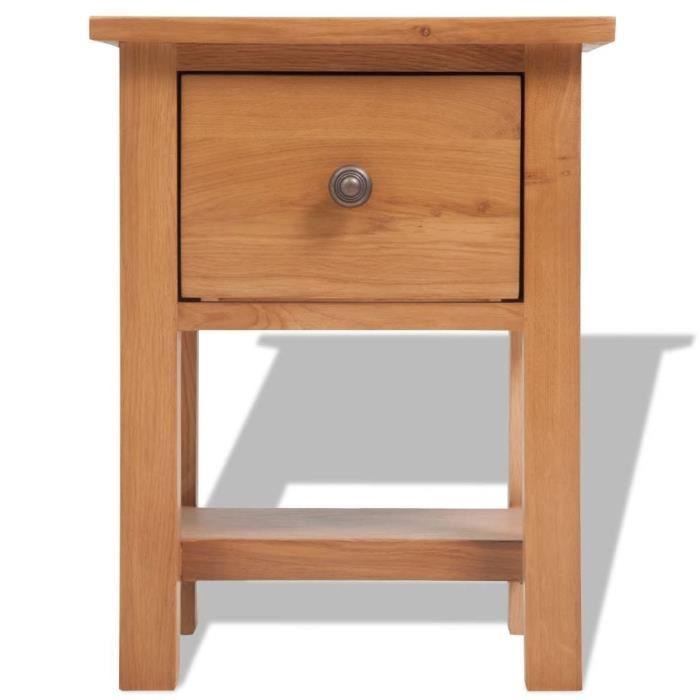 VidaXL Table de chevet 36 x 30 x 47 cm Bois de chêne massif