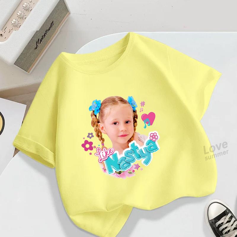 Kids Lovely Like Nastya Show Clothes Kids Funny T-Shirts Baby Girls Cool Summer T Shirt Children Tops Girls Clothes 3-10Y