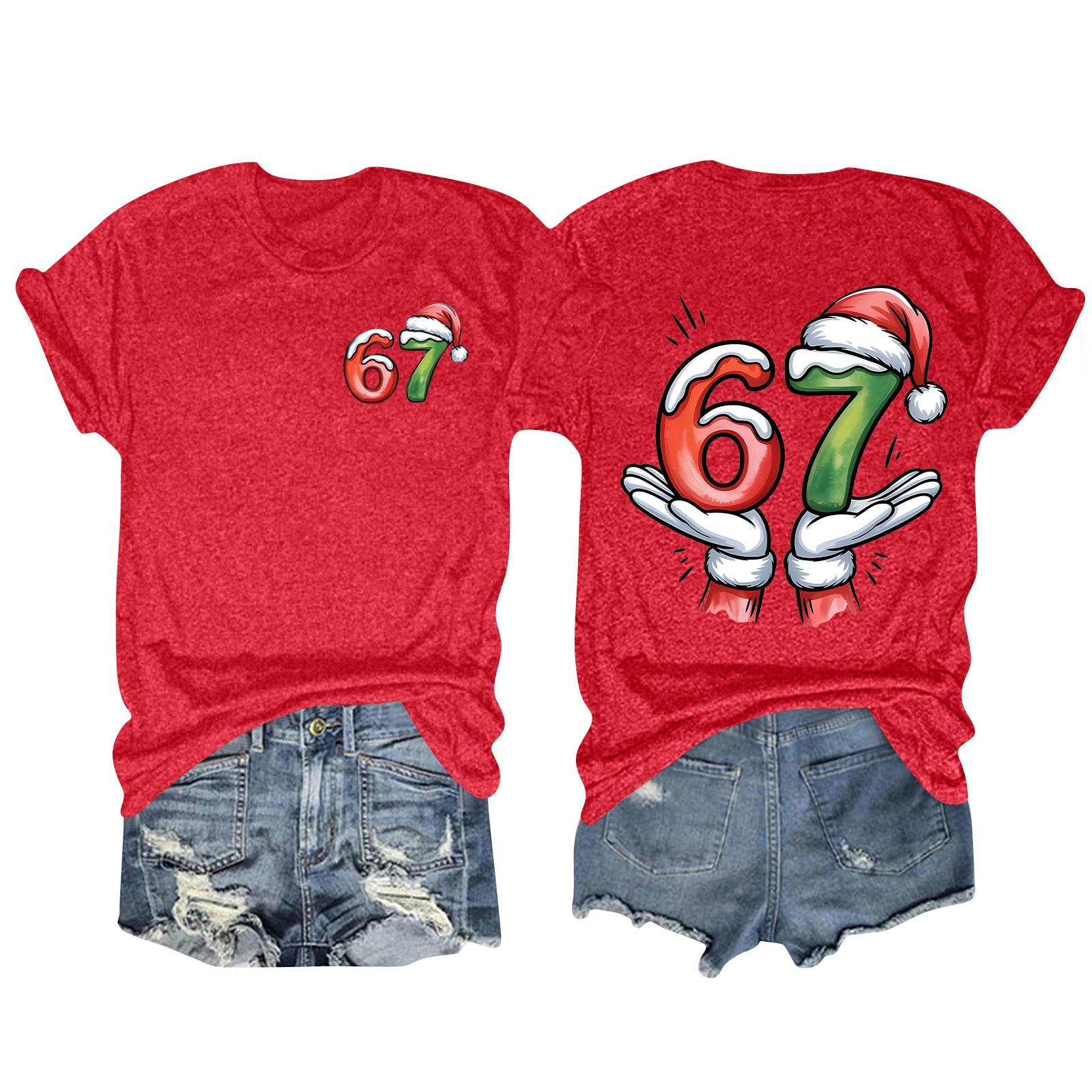 

Женская модная футболка с круглым вырезом и коротким рукавом, пуловер M красный