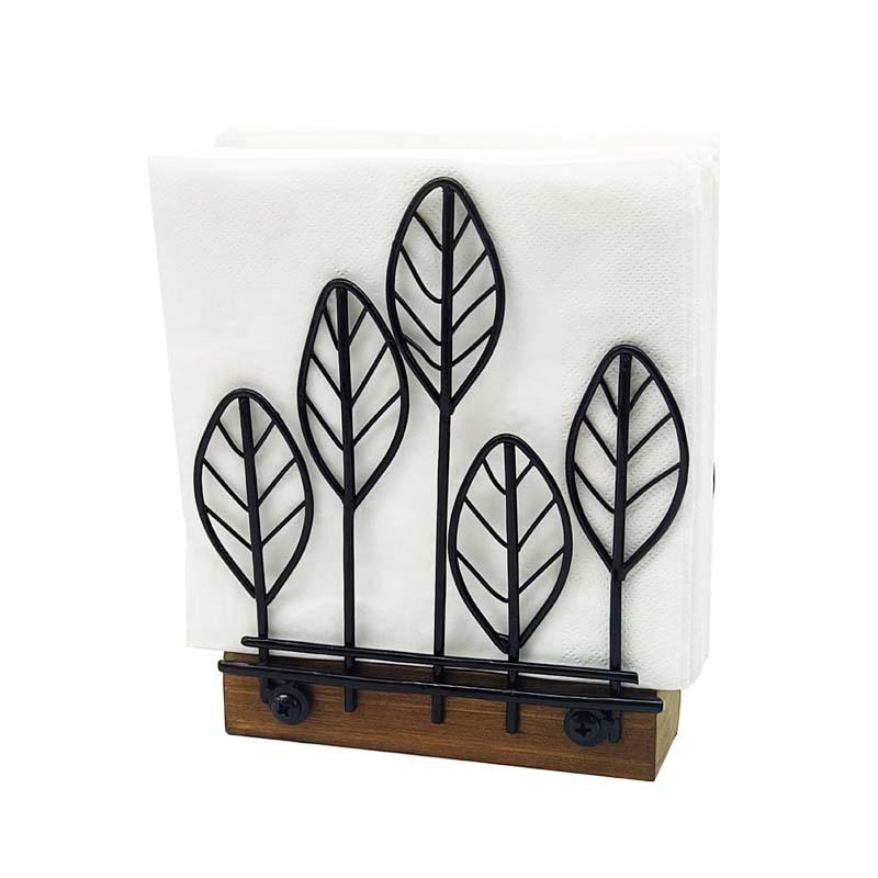 Industrial Forest Leaf Art Napkin Holder