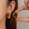 IMI Titanium Steel Twisted Line Hoop Earrings - Light Luxury Geometric Design