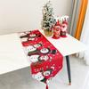 Printed Christmas Table Runner Tassel Xmas Desktop Decoration Snowman Tablecloth  Restaurants