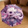 1PC Axolotl Sakura Automatic Open/Close Umbrella with Windproof, 8-Rib Sturdy Canopy, Durable Ribs, Fashionable Design, Outdoor Accessory, Fun Prin, H