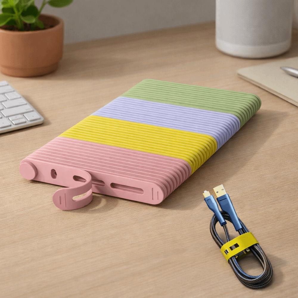 35Pcs Silicone Silicone Cables Ties Reusable Buckle Design Cord Cable Organizer Flexible Ties 7 Mixed Colors Cable Tie Clip