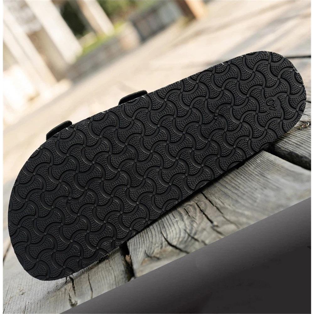 Daily Wear Flat Cork Slippers Double Buckle Open Toe Beach Sandals