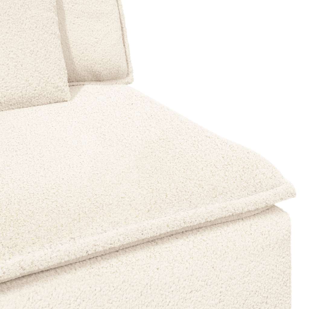 Modular Sofa Middle Module with Cushions Cream 100 Cm
