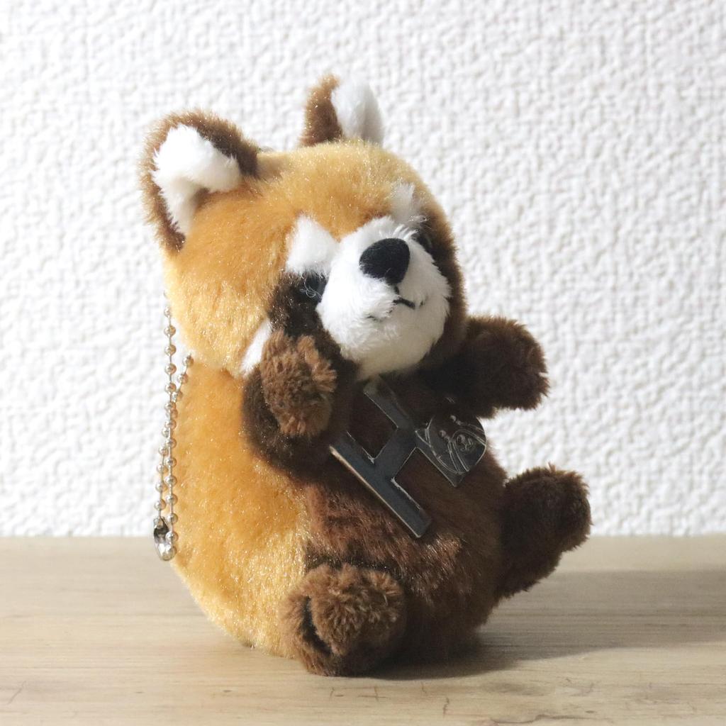 Take Off Red Panda Plush Toy Strap with Initial Charm [H] Angel's Mischief Series