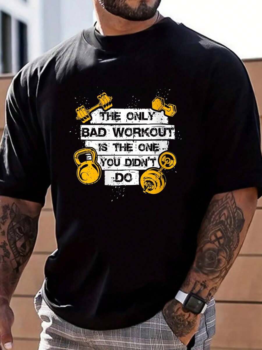 Workout Quote Gym Motivation Motivational Fitness Lover Gift  T-Shirt Street Hip-Hop Style Unisex s T-Shirt S