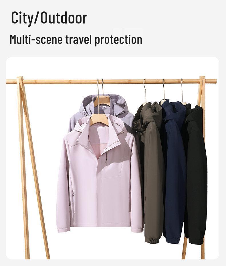 Unisex Trendy Thin Hooded Cropped Jacket for Spring/Autumn - Versatile Outdoor Couple Style