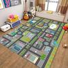 Fun Overview View of the Urban Road Carpet  Living Room Decor Sofa Rug Kid's Play Mat Bedroom Bedside Rug Kid Room Mat Doormat