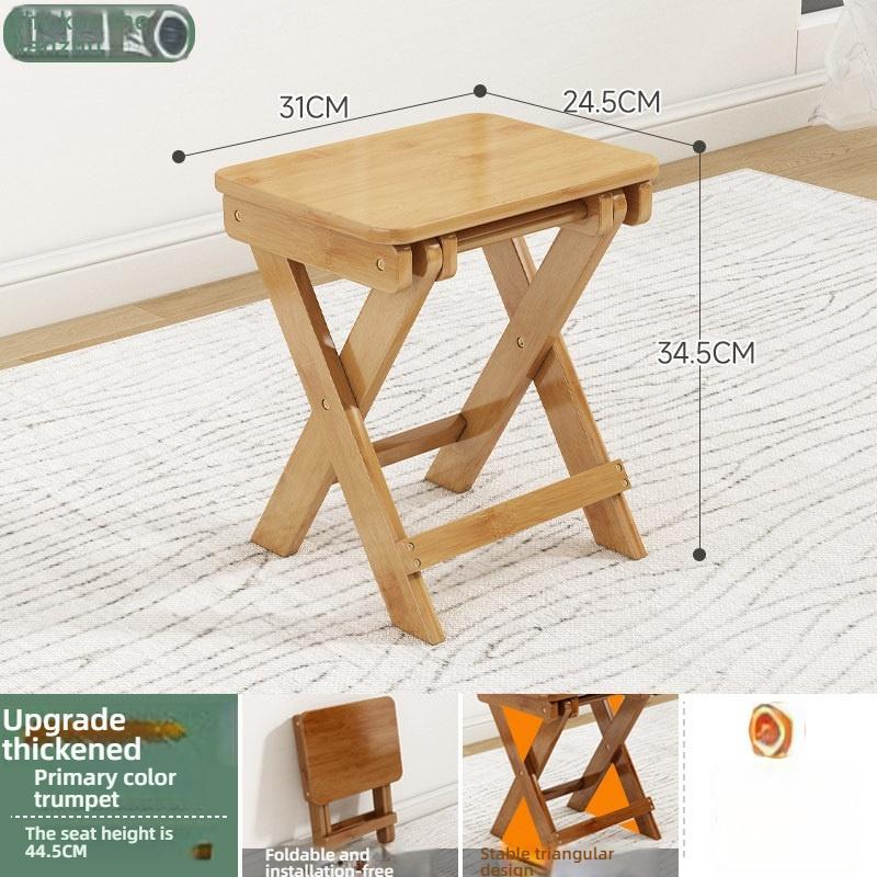 Folding stool portable household chair outdoor fishing Mazar small bench living room bamboo low stool changing shoe stool for children