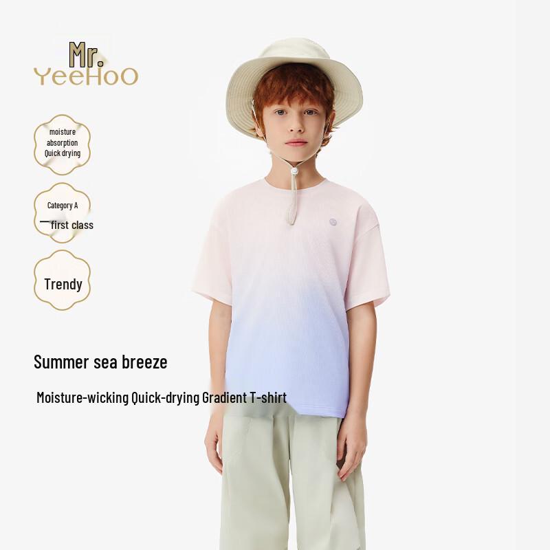 

YEEHOO Kids Summer Gradient Moisture-Wicking Short Sleeve T-Shirt 130