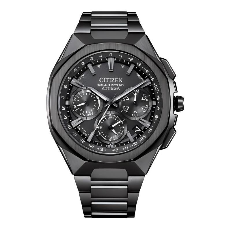 

CITIZEN Attesa series, 100 meters waterproof, fashionable and simple style, light Quartz, titanium strap, , 44mm men s watch, black dial CC4105-69E чорний